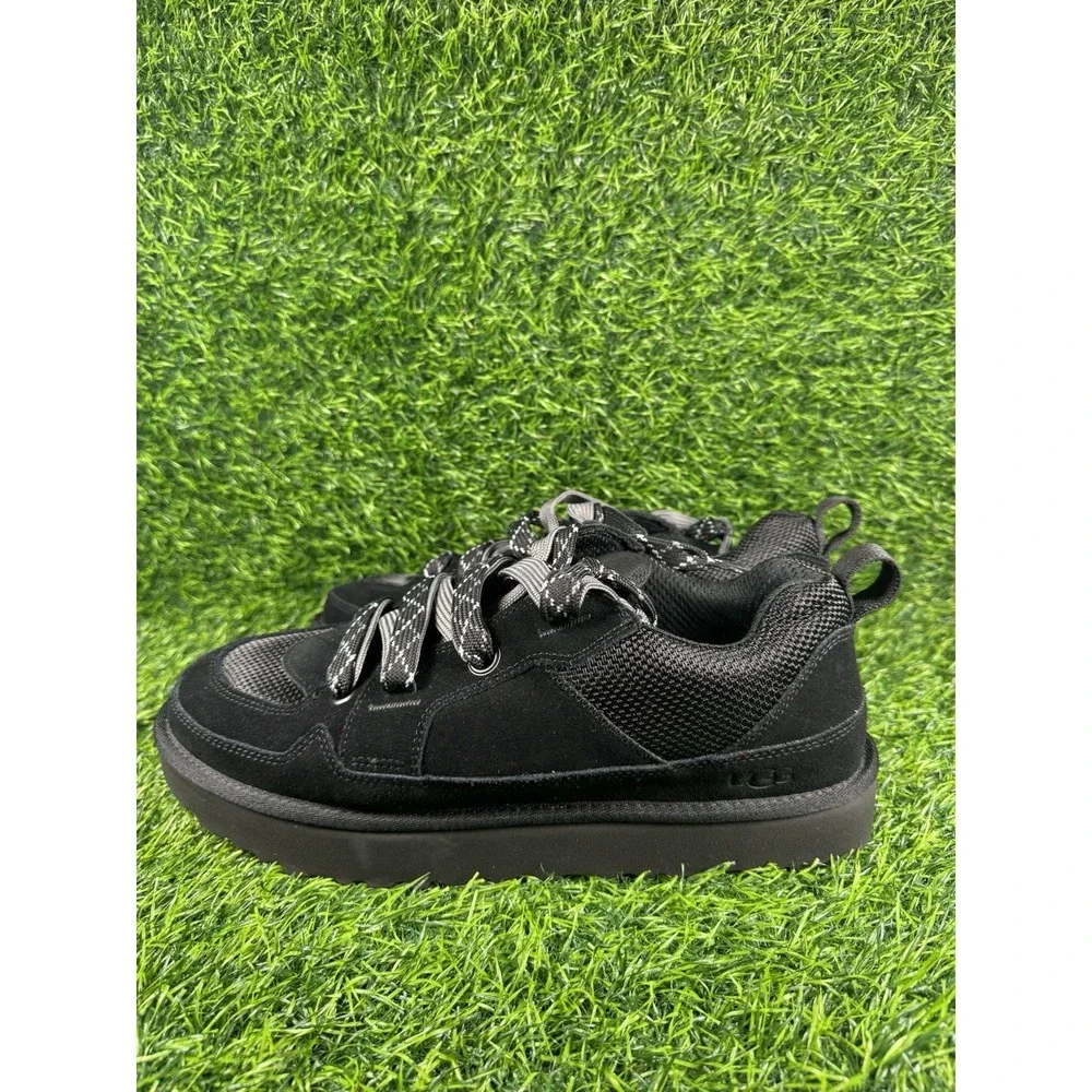UGG M LO LOWMEL Men's Black Suede Lace Up Sneakers Round Toe Size 13 1169493